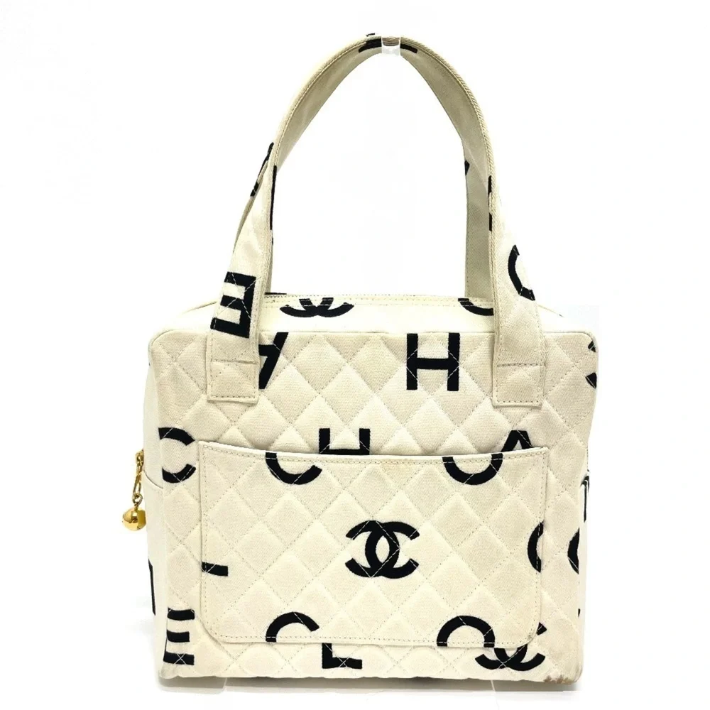 CHANEL Black Canvas Logo Tote Bag - Picture 2 of 13